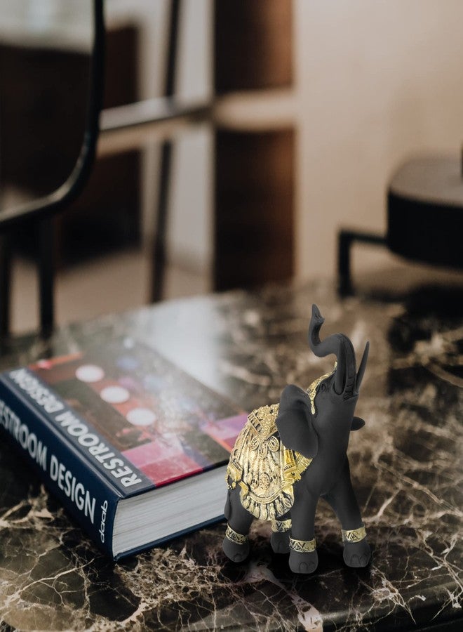 TRANSGOOD Lucky Elephant Statue - Feng Shui Decor, 5.5 Inch Small Home Decoration (Black) - Image 5